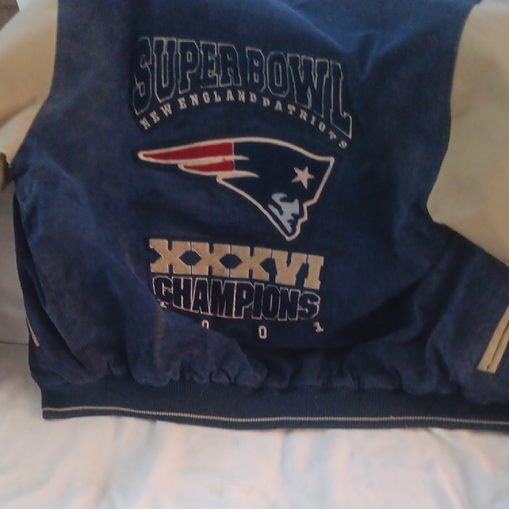 New England Patriots Super Bowl XXXVI Champions Blue Jacket